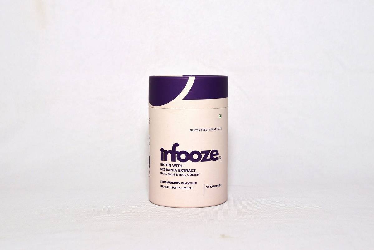 A container of infooze dietary supplement.