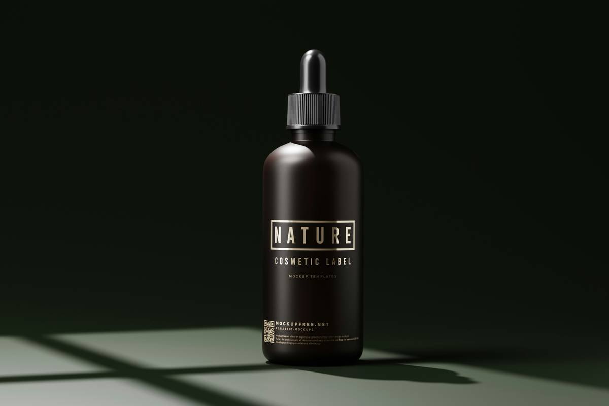 Dropper Bottle Mockups with Nature Theme, A dropper bottle mockups setup in a natural theme background. Download the PSD version of this dropper bottle mockup set for free from Mockup Free - https//mockupfree.net
